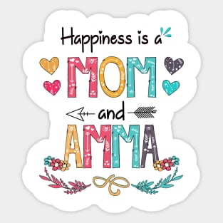 Happiness Is A Mom And Amma Wildflower Happy Mother's Day Sticker